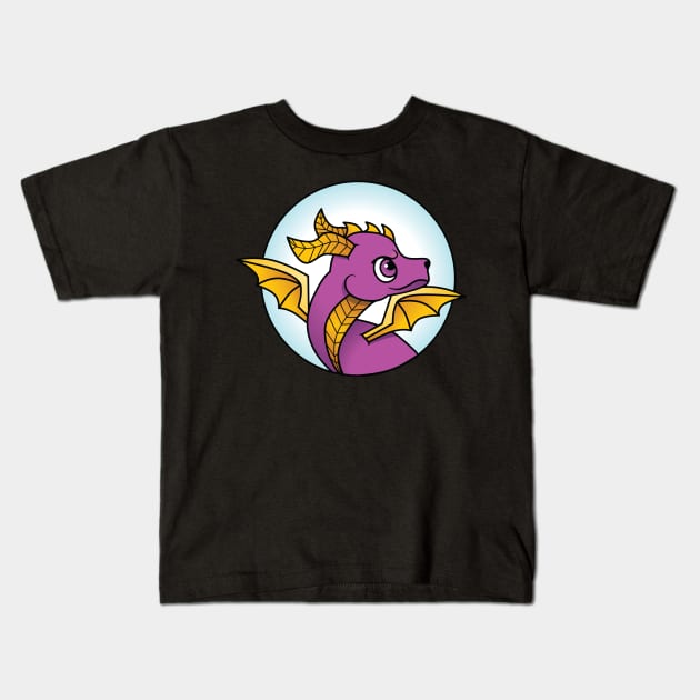 Sassy Purple Dragon Kids T-Shirt by Kimberly Sterling